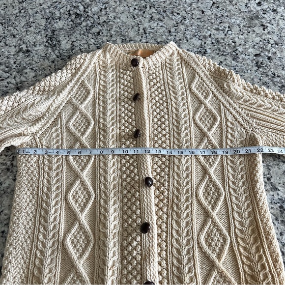 Vintage Hand Knit Irish Wool Cardigan - Picture 11 of 12
